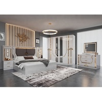 Ensemble de lit king size turc en gros, ensembles de chambre à coucher de luxe complets, chambre double pour adultes, cadre en bois, ensemble de meubles de chambre à coucher modernes