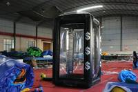 WINSUN Cabine gonflable distributeur de billets avec fenêtres transparentes et symboles de dollar pour événements festifs adultes et location commerciale
