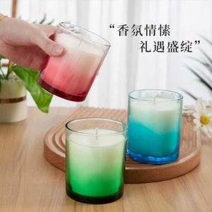 Luxury Gradient Candle Jar With Lids Customized Crystal Glass Candle Vessel Decor Packaging <b>Large</b> Clear Empty Candle Containers - Product Image 2