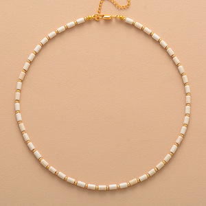 Collier ras du cou en perles turquoise, style minimaliste, bijoux unisexe, chaîne de clavicule, design simple, pierre naturelle, accessoire de mode - Product Image 3