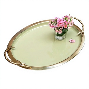 Bandeja de servicio de acero inoxidable de diseño moderno de Color dorado, bandeja de servicio de comida para el hogar, boda, fiesta, cocina, plato para servir, decoración - Product Image 1