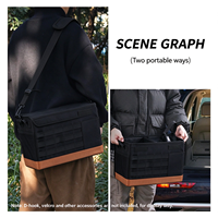 Sac de rangement de camping en polyester 18L, panier de pique-nique multifonctionnel imperméable, organisateur de piquets de tente, sangle d'épaule réglable