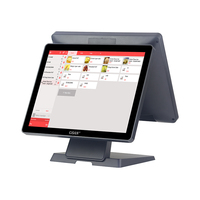 Terminal Punto de Venta con Pantalla Táctil de 15 Pulgadas, Caja Registradora, Sistema de Punto de Venta de Doble Pantalla con Windows para Supermercado, Venta al por Mayor