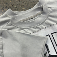 T-shirt pour homme à col double, streetwear créatif, vente en gros, coton de haute qualité, manches courtes, imprimé tendance