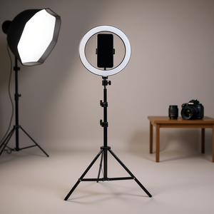 Anneau lumineux Myrva de 10 pouces avec support pour téléphone, température de couleur réglable, alimentation USB, pour photographie et streaming - Product Image 2