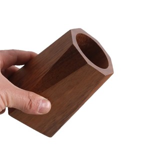 Solid Wood Pen Holder Walnut Wood Square Octagonal Office <b>Desktop</b> Storage Stationery <b>Organizer</b> - Product Image 5