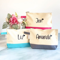 Bolsa de Cosméticos de Lona de Algodón con Logotipo Personalizado SHINY, Cierre Metálico, para Viaje, Regalos de Marca de Belleza, Moda, Lujo