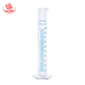 Cilindro/vaso graduado de plástico de 100 ml con graduaciones precisas y claramente visibles - vaso medidor recto para uso biológico - Product Image 3