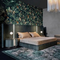 SPARKLE CASA ensemble de meubles de chambre à coucher de luxe haut de gamme lit double King Size cadre en acier inoxydable lit rembourré en velours