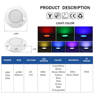 Luces <span class=keywords><strong>LED</strong></span> para <span class=keywords><strong>Piscina</strong></span> Blue Elephant con Relleno de Resina, 35W, Focos de Pared, Luz para <span class=keywords><strong>Piscina</strong></span> con Wifi y DMX - Product Image 2
