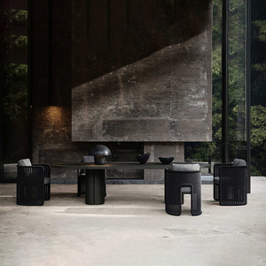Ensemble de salle à manger en corde pour jardin, table et chaises, ensemble de chaises de salle à manger d'extérieur en corde - Product Image 6