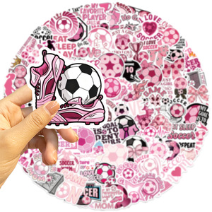 100 Pegatinas Decorativas de Fútbol Rosa para <span class=keywords><strong>Guitarra</strong></span>, Cuaderno, Equipaje, Manualidades, Adhesivas, Impermeables, Resistentes al Agua - Product Image 2