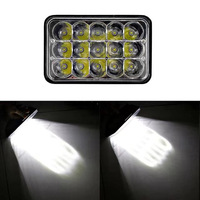 Phare carré pour voiture 4x6, phare de travail, faisceau haut/bas, éclairage de camion, véhicule tout-terrain modifié, LED 45W 12V pour