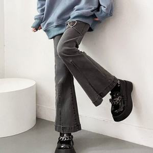 กางเกงยีนส์แฟชั่นสตรีท 100% ผ้าฝ้าย ดีไซน์น่ารักสไตล์สาวหวาน ทรงขาบาน วินเทจ ทรงหลวม - Product Image 5