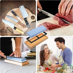 Ensemble de pierres à aiguiser 3-en-1 écologiques, manuelles, double face, multi-grains 400/6000 pour cuisine et usage domestique - Product Image 5