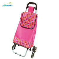 Vente en gros personnalisé Grand chariot de courses Sac à bagages de festival pliable à roulettes Chariot d'épicerie Chariot à bagages à main avec roues
