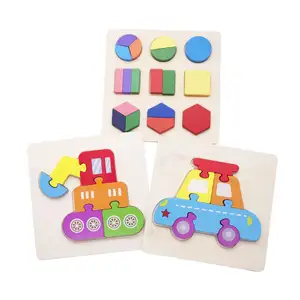 Harga terbaik kustom teka-teki Jigsaw kayu untuk anak-anak usia 3 tahun anak laki-laki perempuan balita pendidikan awal belajar 3D Puzzle