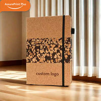 Buku Catatan Hardcover PU Ramah Lingkungan Ukuran A5 dengan Sampul Kopi, Tali Elastis, dan Logo Custom untuk Kantor Bisnis