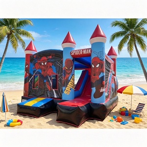 Vente en gros 2026 Château gonflable Spider-<span class=keywords><strong>Man</strong></span> avec toboggan en PVC épais pour enfants, idéal pour les fêtes en extérieur - Product Image 1