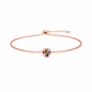 <b>Clover</b> Design Colorful Mix CZ Stone Turkish Handmade Wholesale Fine Jewelry 925 Sterling Silver Charm <b>Bracelet</b> - Product Image 2