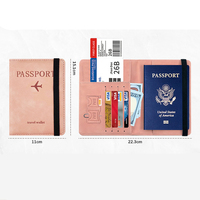 Porte-passeport personnalisé, étiquette à bagages personnalisée, étiquette à bagages souple personnalisée, porte-passeport en cuir PU, porte-passeport en cuir, sac à monnaie pour changer de monnaie
