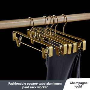 Gantungan Baju Logam Aluminium untuk Rok, Celana Panjang, dan Celana Pendek, dengan Penjepit untuk Rumah Tangga - Product Image 5