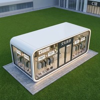 Cabane Apple préfabriquée de luxe moderne pour l'extérieur, mini-maison modulaire en conteneur, bureau pour complexe hôtelier