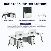 Bureau d'ordinateur de direction moderne de luxe, mobilier de travail modulaire avec tiroirs verrouillables pour PC