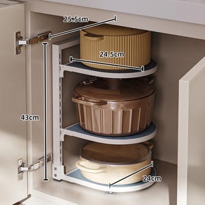 Kinno Best Design Kitchen Sink Multi-Layer Stainless <strong>Steel</strong> Stove <strong>Top</strong> Pot Cover Layered Pot Storage Cabinets and <strong>Shelving</strong> - Product Image 6