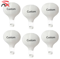 Ballons en papier à air chaud blancs personnalisés avec logo, vente en gros, lanternes suspendues pour la décoration de fête