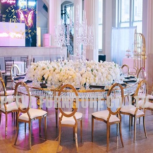 Đám cưới hoàng gia Gương thủy tinh hoặc kính hàng đầu thép không gỉ bàn tròn cho các sự kiện - Product Image 4