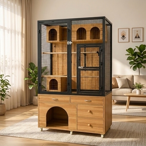 Cage à oiseaux en bois et verre de grande taille, directement de l'usine, pour l'élevage de perroquets, la volière pour pigeons, la boîte à nids, l'utilisation en animalerie, hôtel pour animaux, villa. - Product Image 3