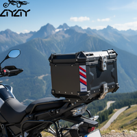 Nouvelle Sacoche Moto Étanche 36L Noire Gaufrée, Boîte de Rangement, Top Case Moto en Alliage d'Aluminium, Boîte Arrière Universelle