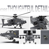 Drone RC F11S 1:32 2.4G AH-64D Apache, modèle de simulation, moteur brushless GPS, 9 canaux, 6 gyroscopes, contrôle ELRS, portée 300m, batterie, plastique, métal
