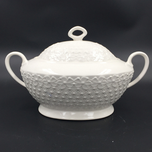 Bán Buôn Nóng Bán 3-4L Trắng Mới Xương Trung Quốc Súp Gốm Cổ Chậu Liễn Với Nắp - Product Image 1