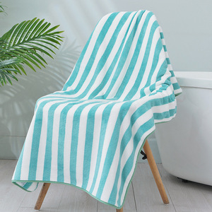 <span class=keywords><strong>Serviette</strong></span> de plage en microfibre éponge à forte absorption d'<span class=keywords><strong>eau</strong></span>, <span class=keywords><strong>design</strong></span> rayé, vente en gros - Product Image 4