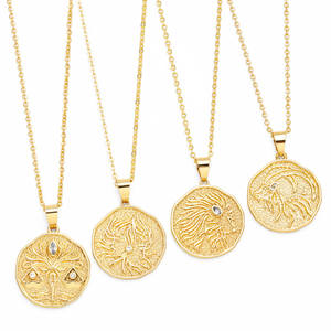 별자리 점성술 12 조디악 목걸이 방수 18 k 금도금 보석 스테인레스 스틸 조디악 보석 - Product Image 6