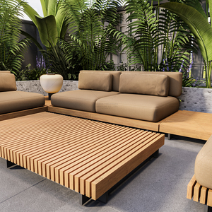 Canapé en bois de patio extérieur en <span class=keywords><strong>teck</strong></span> pour hôtels parcs cours appartements fermes centres commerciaux maison bars - Product Image 3