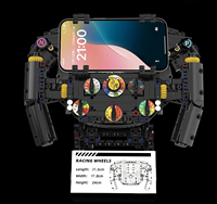 K96217 833 pièces Blocs de construction Volant de course de simulation Modèle de volant de course Support de téléphone portable pour enfants Cadeau de Noël et d'anniversaire