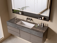 Lesso Home Nouveauté 2026 Ensemble de lavabo en porcelaine thermoformé pour salle de bain, style vintage, avec meuble miroir mural
