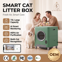 Caja de Arena Inteligente para Gatos de 72L con Control WIFI por APP, Eliminación Automática de Olores, Autolimpieza, con Arena y Autolimpieza OEM