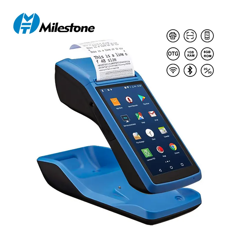 MHT-M1Mobile Android POS el POS terminali 3G WIFI ile 2d bluetooth barkod tarayıcı pos terminali sistemi