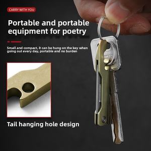 Titanyum alaşım DIY OEM çakı <span class=keywords><strong>Mini</strong></span> katlanır keskin küçük programı çok fonksiyonlu taşınabilir kurye bıçağı - Product Image 4