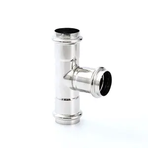 China Supplier SS Stainless Steel Plumbing Fitting Double Compression Equal Tee for Water Supply