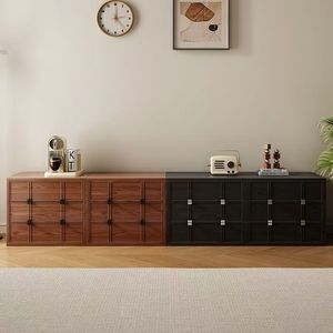 Meuble TV vintage <span class=keywords><strong>Carmen</strong></span> en bois massif pour salon, module de rangement antique, armoire de sol avec portes DIY - Product Image 4