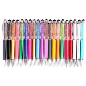 2 in 1 Crystal Ballpoint Pen Diamond Touch Screen Capacitive Stylus Pens for iPhone Android Phone iPad Tablet
