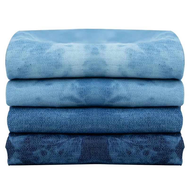 Nieuwe Zomer Dunne Puur Katoenen Tie Dye Gewassen Denim Stof Voor Jeans Broek Shirt Rok Kleding