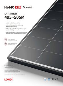 สำหรับ longi X10 Hi-Mo 505W พลังงานแสงอาทิตย์500W 495W N-Type monocrystalline ครึ่งเซลล์สำหรับระบบพลังงานแสงอาทิตย์ในบ้าน - Product Image 2