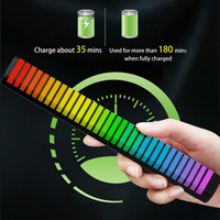 Lampe de bureau à LED RGB 16/32 couleurs, activée par la voix, avec contrôle sonore, éclairage ambiant rythmique, alimentée par batterie/prise secteur