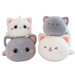 Songshantoys หมอนผ้ากำมะหยี่สำหรับเด็กตกแต่งเตียง kawii ของตกแต่งรูปสัตว์นุ่มนิ่มสีขาวสีเทา - Product Image 1